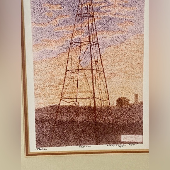Signed Ltd Edition Jerry “Dotman” Norris 186/250 “Days End” Pointillism - Picture 4 of 8